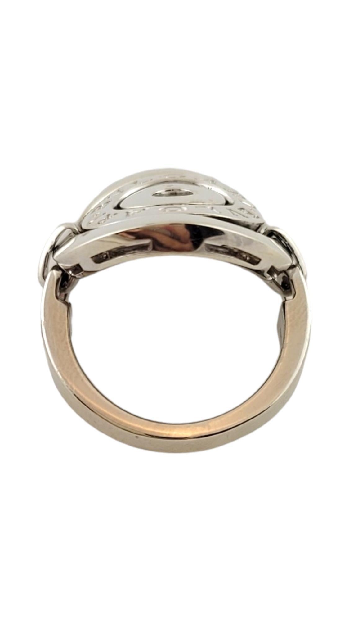 Bvlgari Astrale Cerchi 18 Karat White Gold Ring Size 6.5 #18147 In Good Condition In Washington Depot, CT