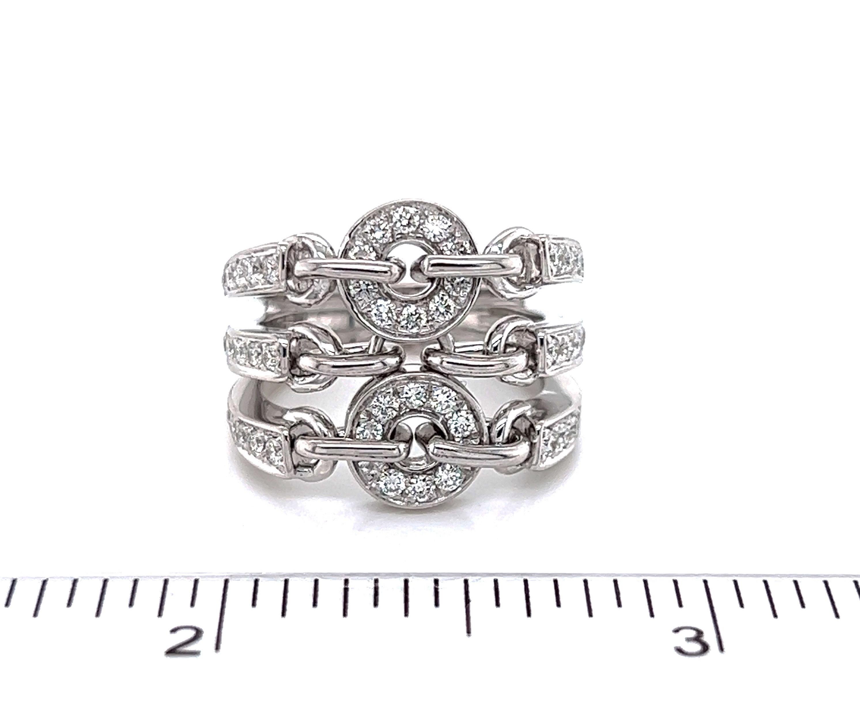 Bvlgari Bulgari Triple diamond Circles 18k White Gold Ring 1