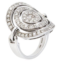 Bvlgari Astrale Cerchi Diamond 18K White Gold Ring Size 52