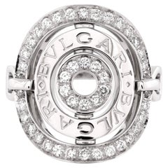 Bvlgari Astrale Cerchi Shield Ring 18K White Gold with Diamonds