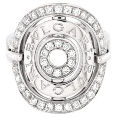Bvlgari Astrale Cerchi Shield Ring 18K White Gold with Diamonds
