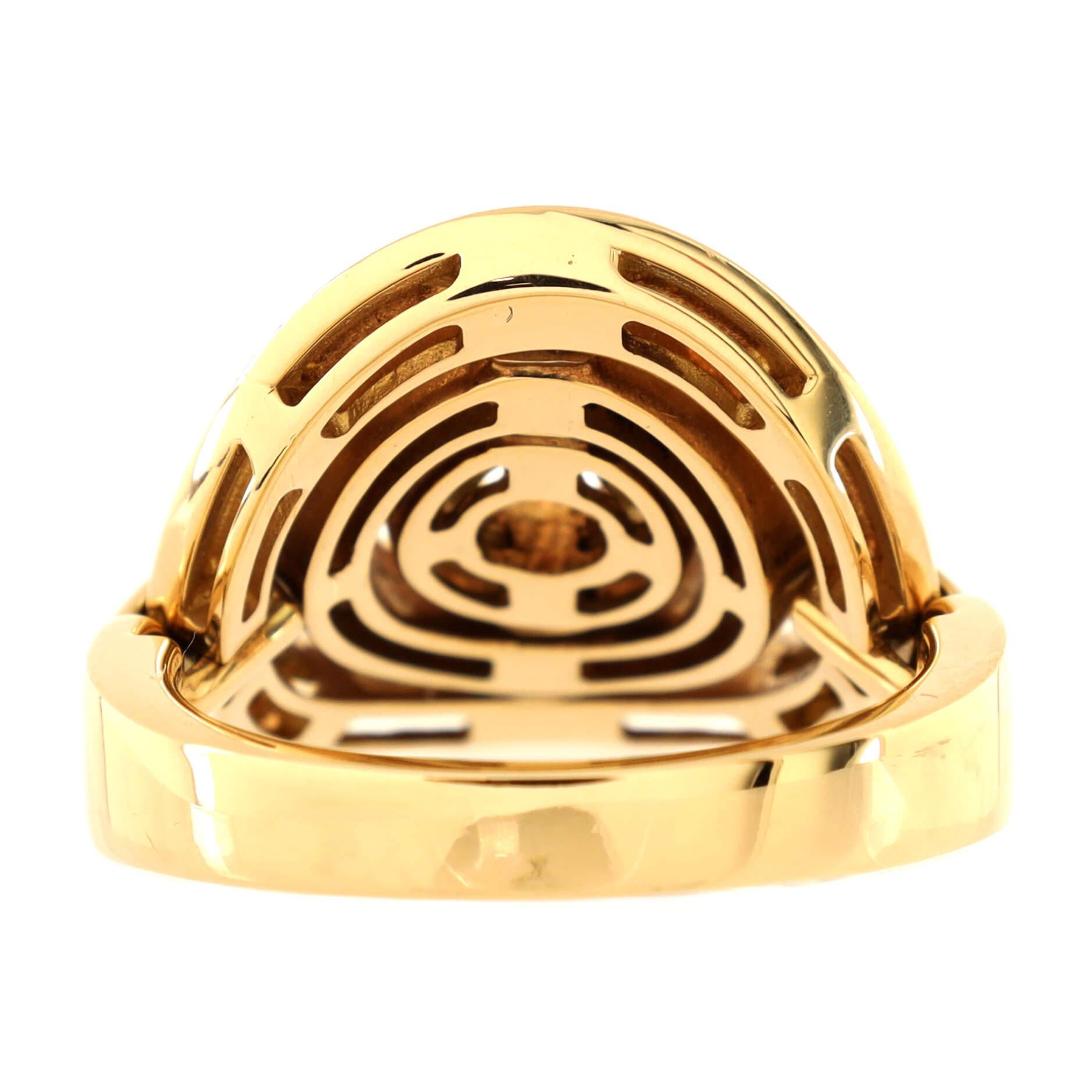 Women's Bvlgari Astrale Cerchi Shield Ring 18k Yellow Gold