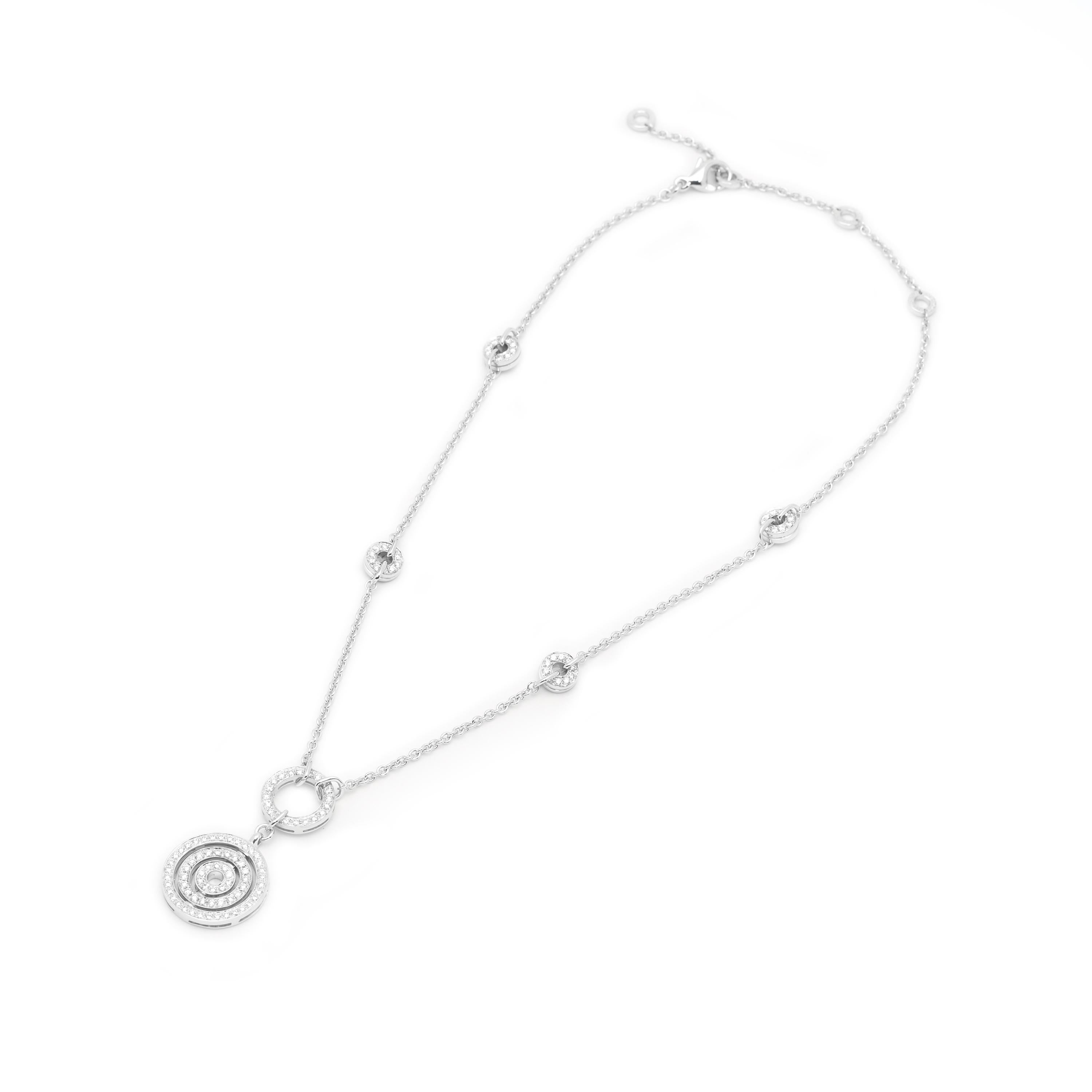 Halskette mit Diamant-Anhnger Astrale Cerchi aus Weigold von Bvlgari (Rundschliff)