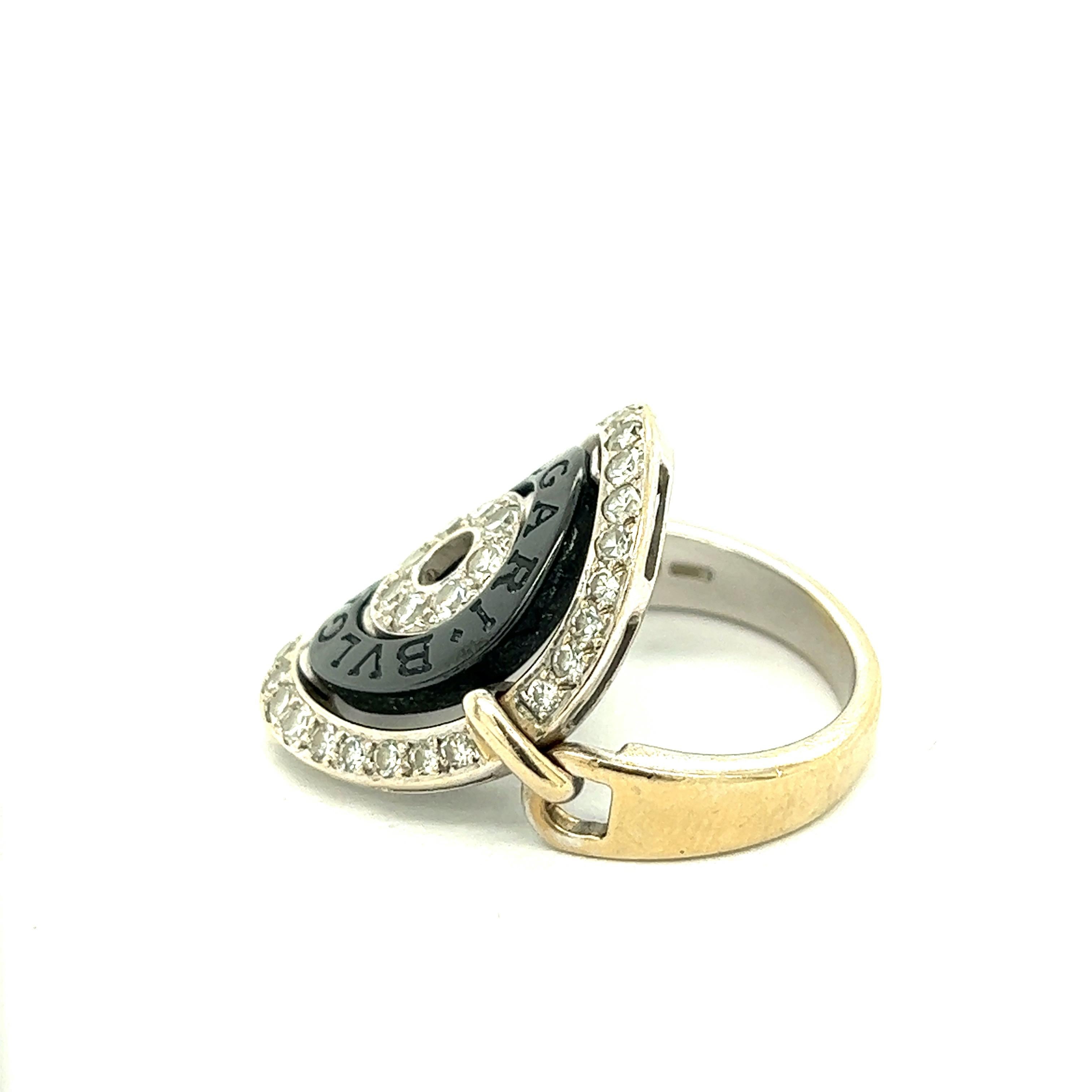 Bvlgari Astrale Movable 18k White Gold Diamond Ring For Sale 2