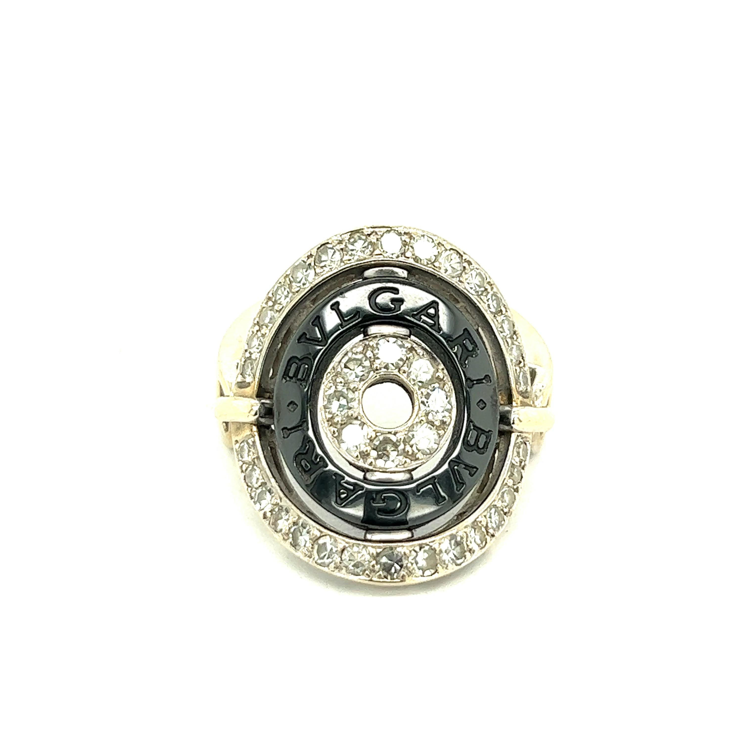Bvlgari Astrale Movable 18k White Gold Diamond Ring For Sale 4