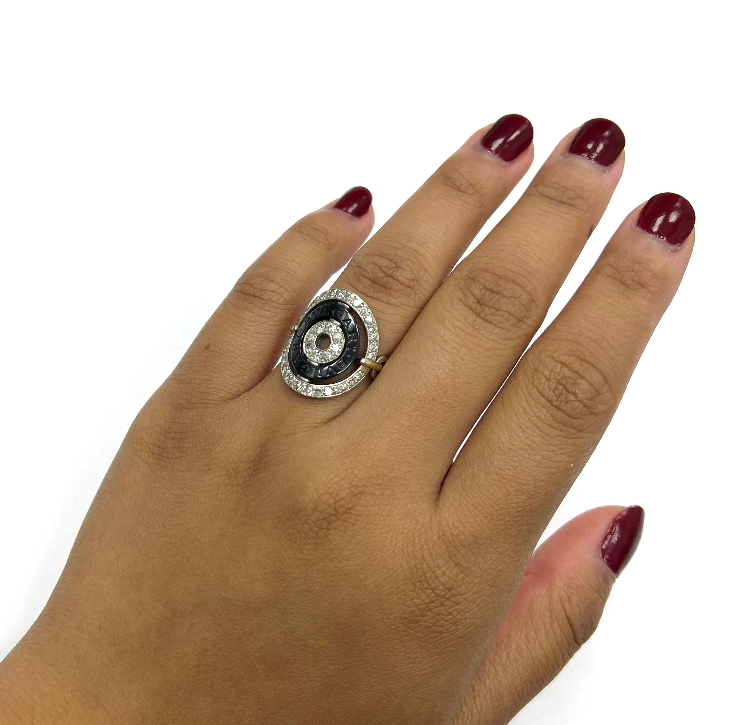 Bvlgari Astrale Movable 18k White Gold Diamond Ring For Sale 6