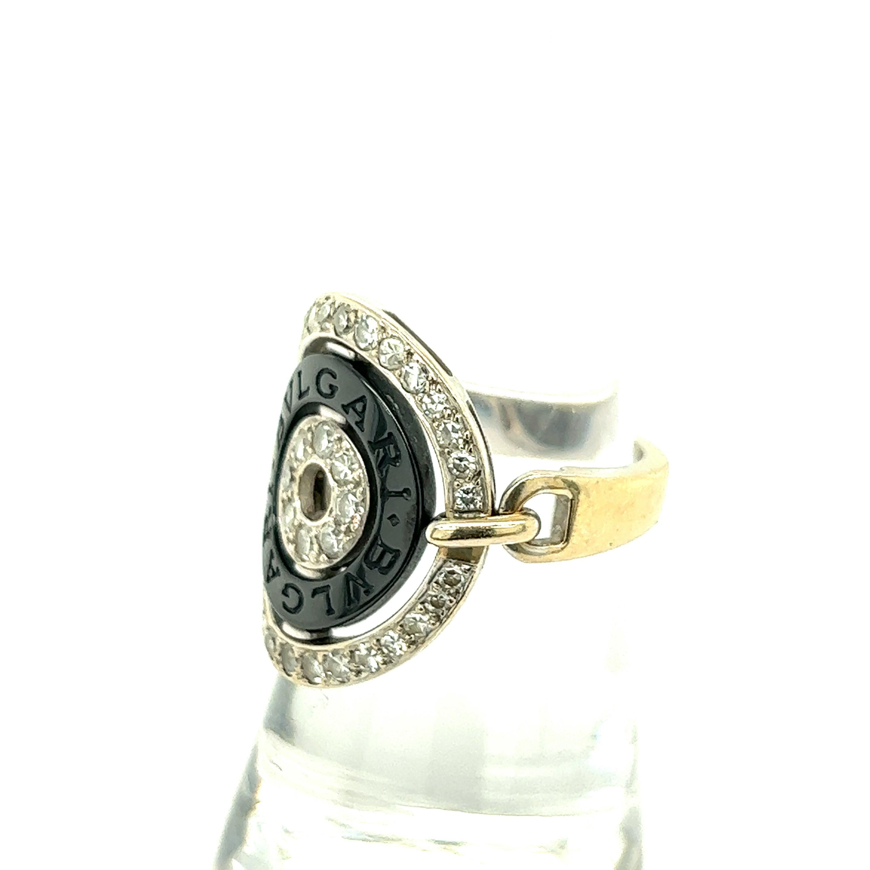 Women's Bvlgari Astrale Movable 18k White Gold Diamond Ring For Sale