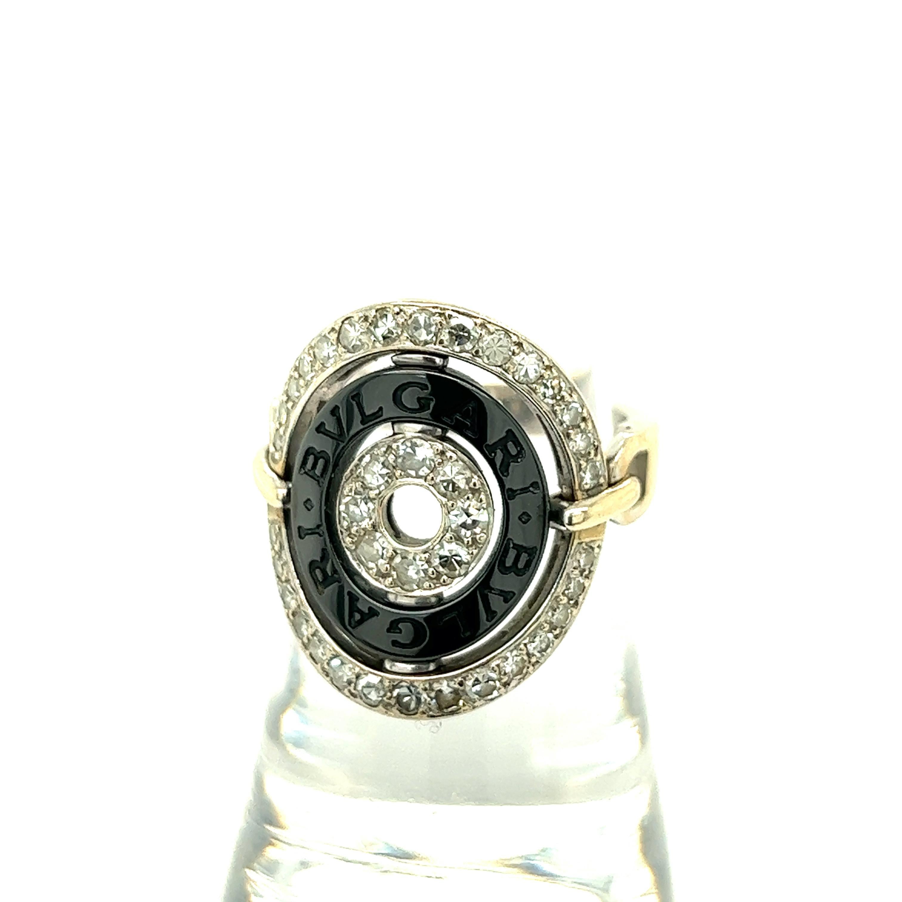 Bvlgari Astrale Movable 18k White Gold Diamond Ring For Sale 1