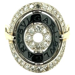 Vintage Bvlgari Astrale Movable 18k White Gold Diamond Ring