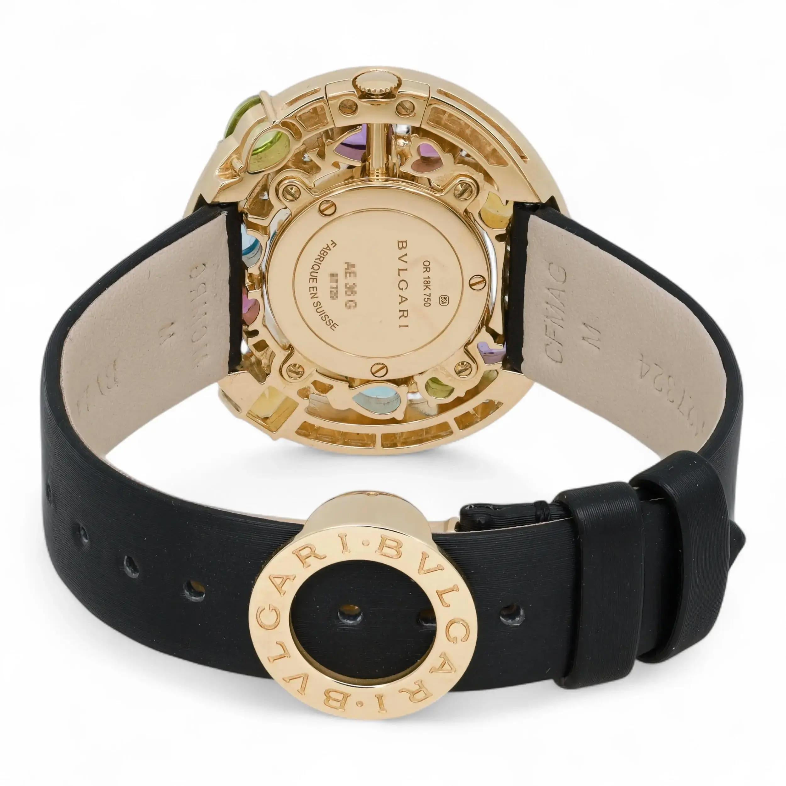 BVLGARI Asutorare Cherki 18K Yellow Gold Gemmed Diamond Ladies Watch AE36G Pour femmes en vente