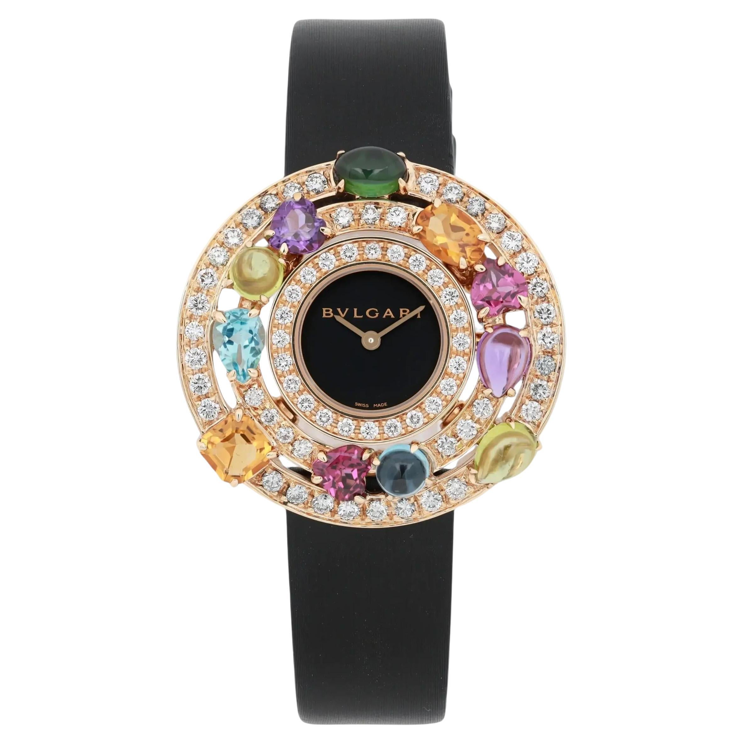 BVLGARI Asutorare Cherki 18K Gelbgold mit Diamanten besetzte Damenuhr AE36G