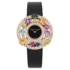 BVLGARI Asutorare Cherki 18K Gelbgold mit Diamanten besetzte Damenuhr AE36G