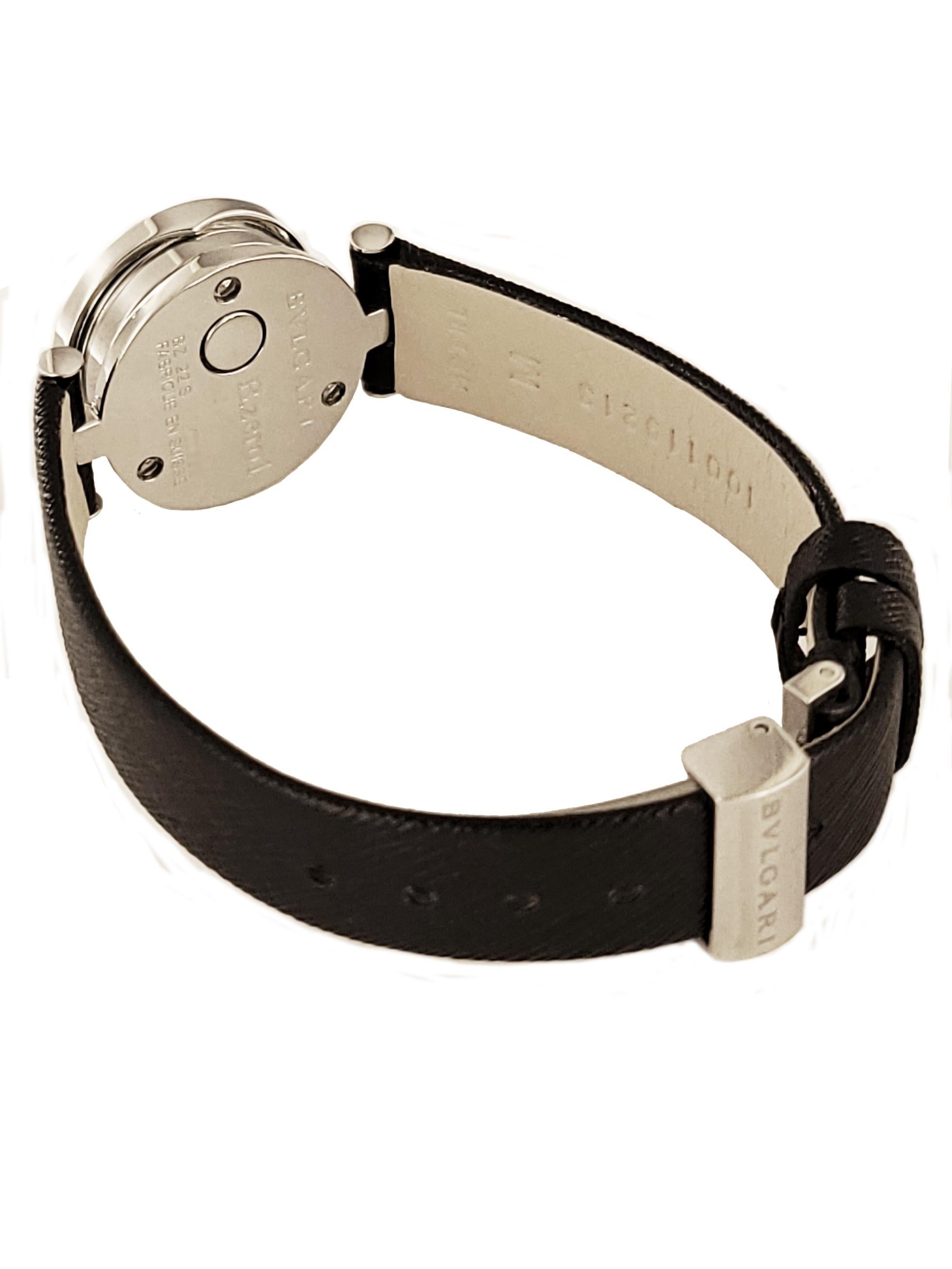 Bvlgari B Zero 1 BZ22S Black Leather Strap Watch 1