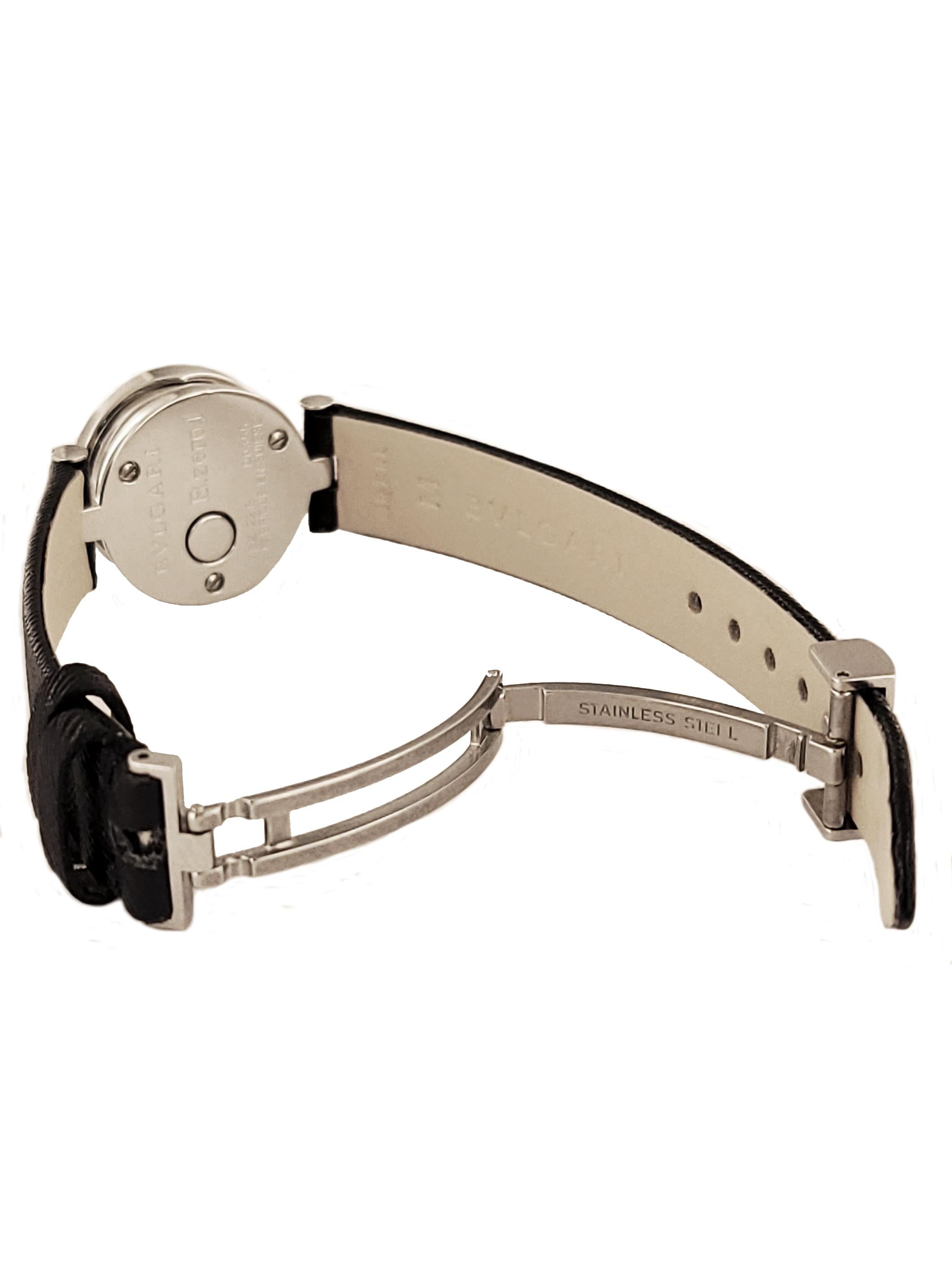 Bvlgari B Zero 1 BZ22S Black Leather Strap Watch 2