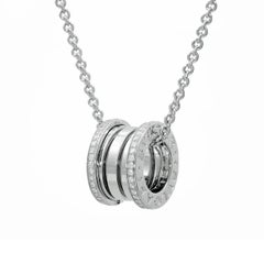 Bvlgari B. Zero 1 Necklace in 18 Karat White Gold, Diamond Paved