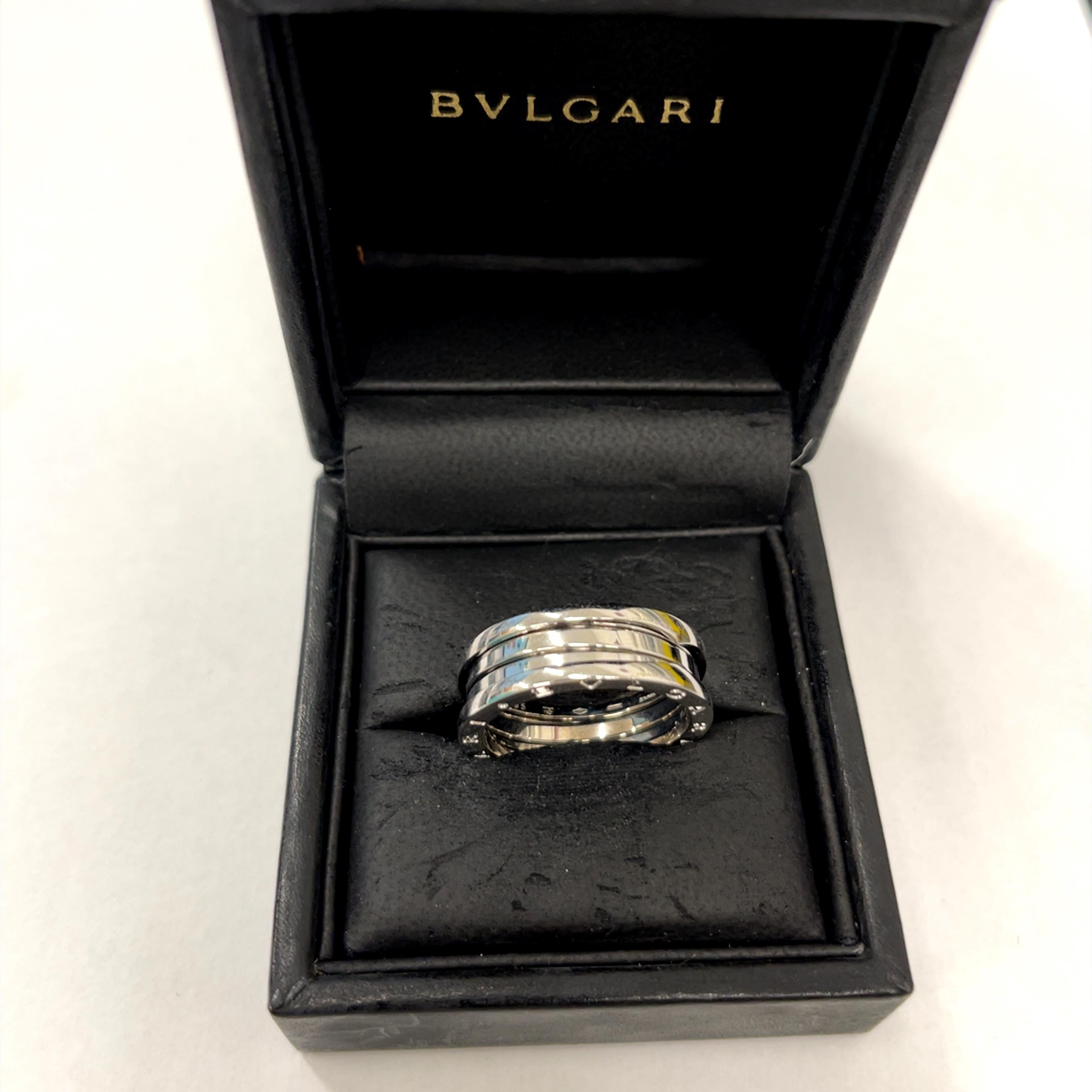 Bvlgari B. Zero 1 Ring 3 Bands, Set In 18ct White Gold, Size 65 For Sale 1