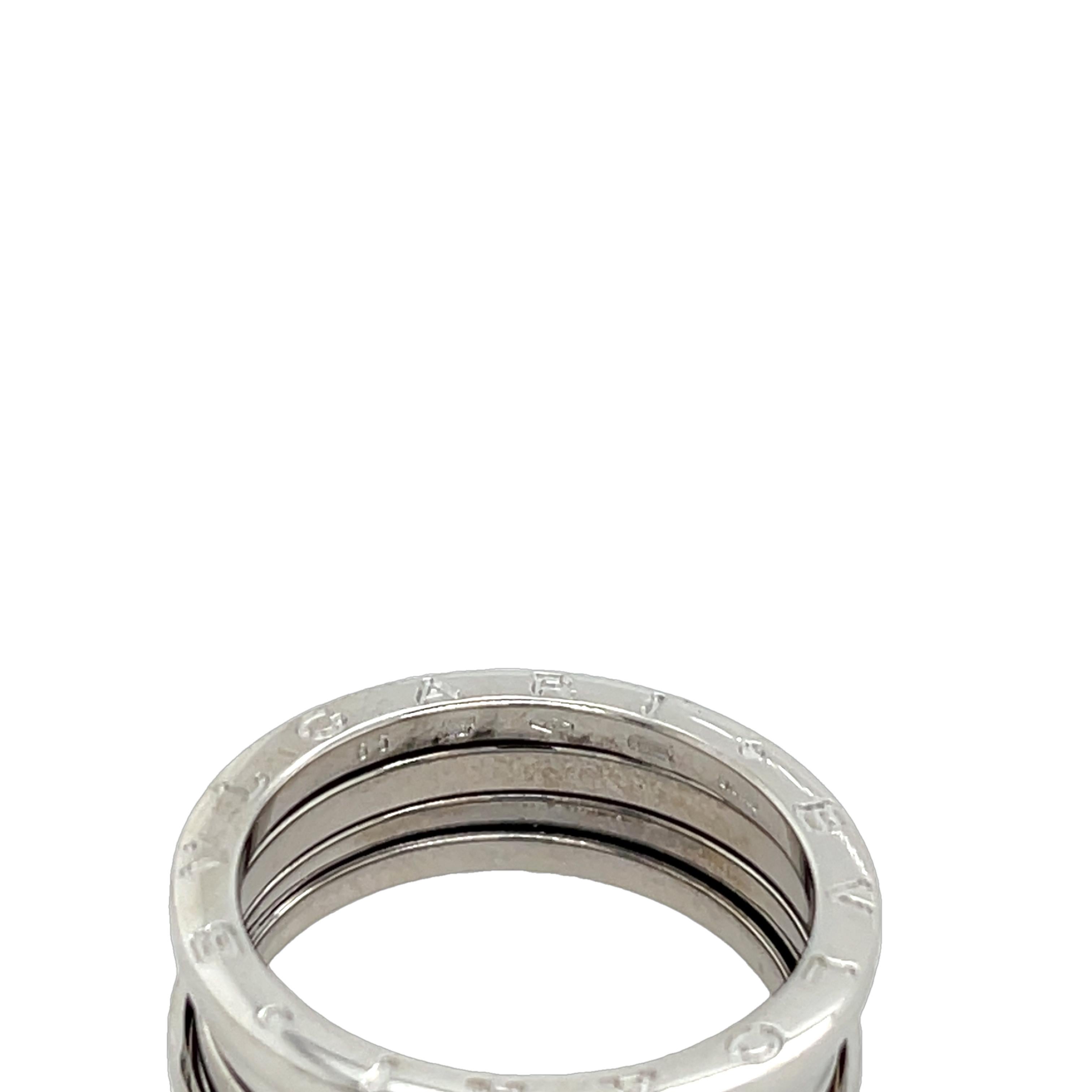 Bvlgari B. Zero 1 Ring 3 Bands, Set In 18ct White Gold, Size 65 For Sale 3