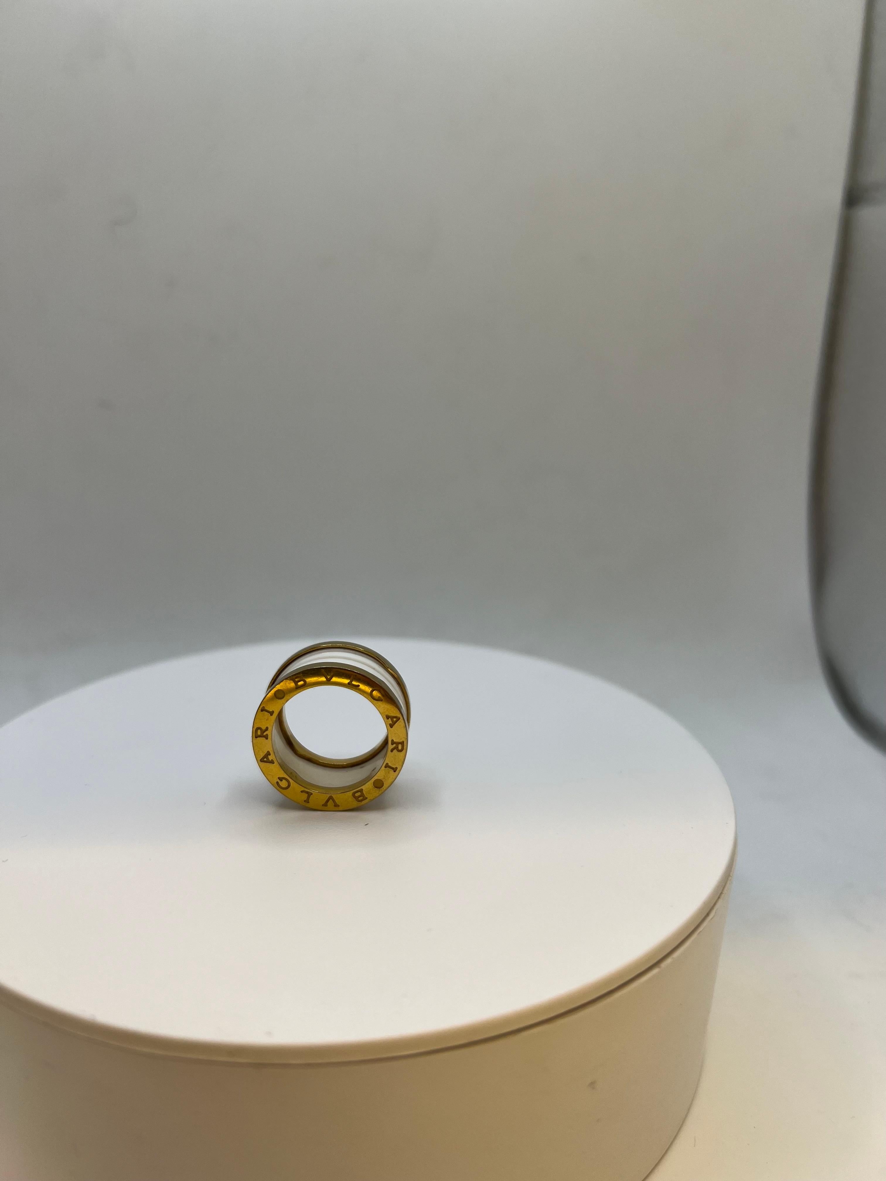 BVLGARI B. Zero 1 White Ceramic Ring 18-kt Size 6.5 1