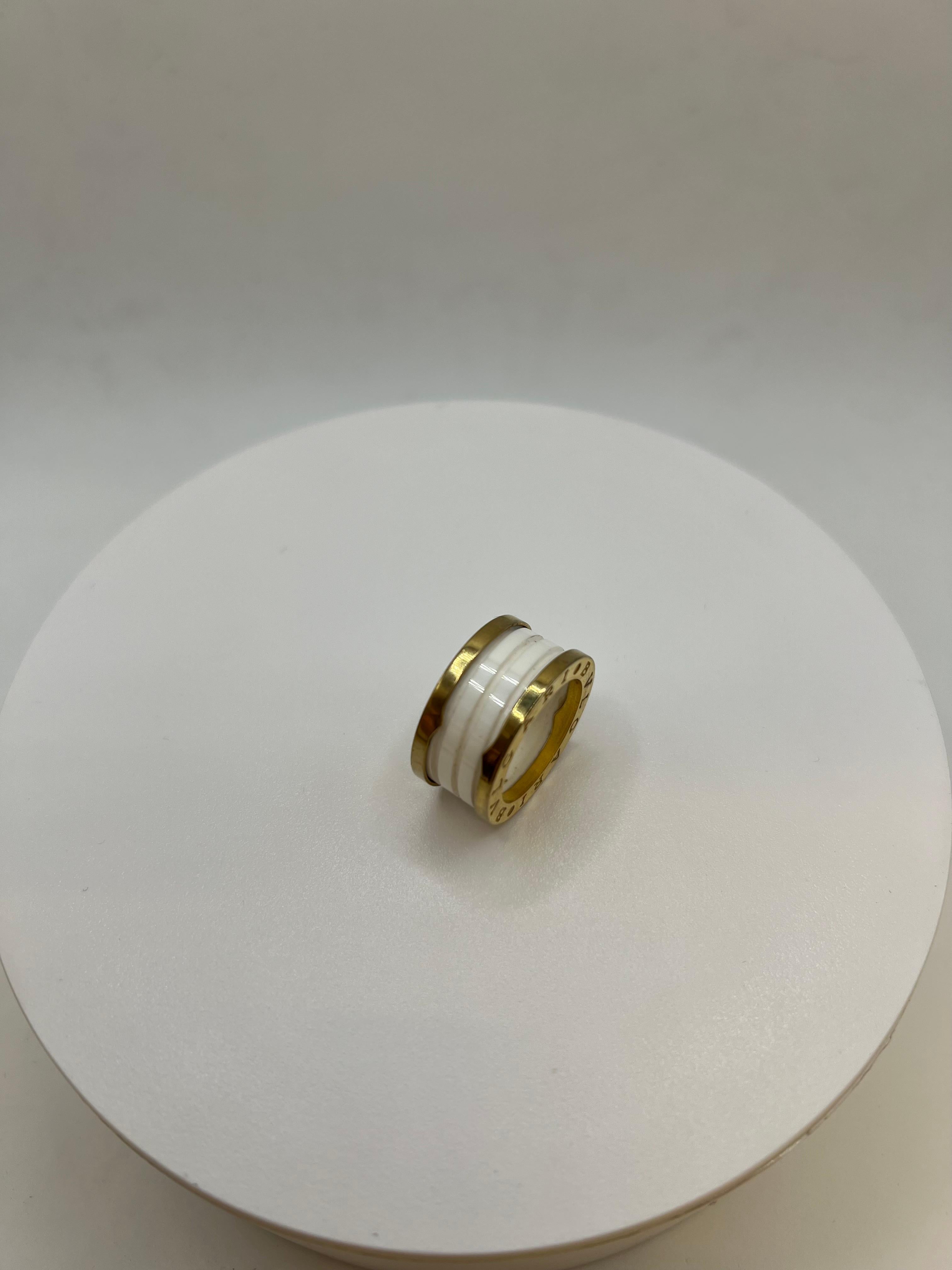 BVLGARI B. Zero 1 White Ceramic Ring 18-kt Size 6.5 2