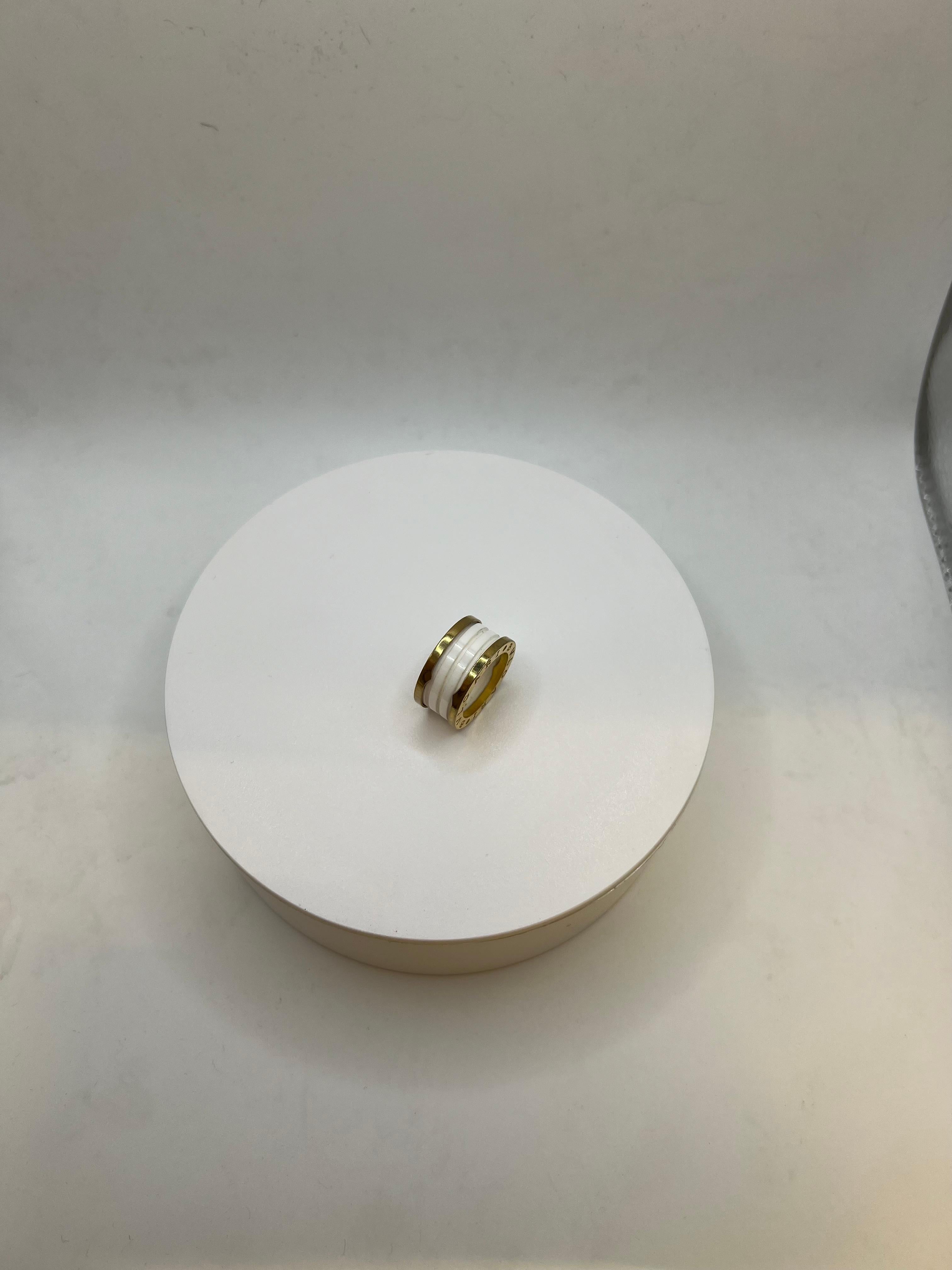BVLGARI B. Zero 1 White Ceramic Ring 18-kt Size 6.5 3
