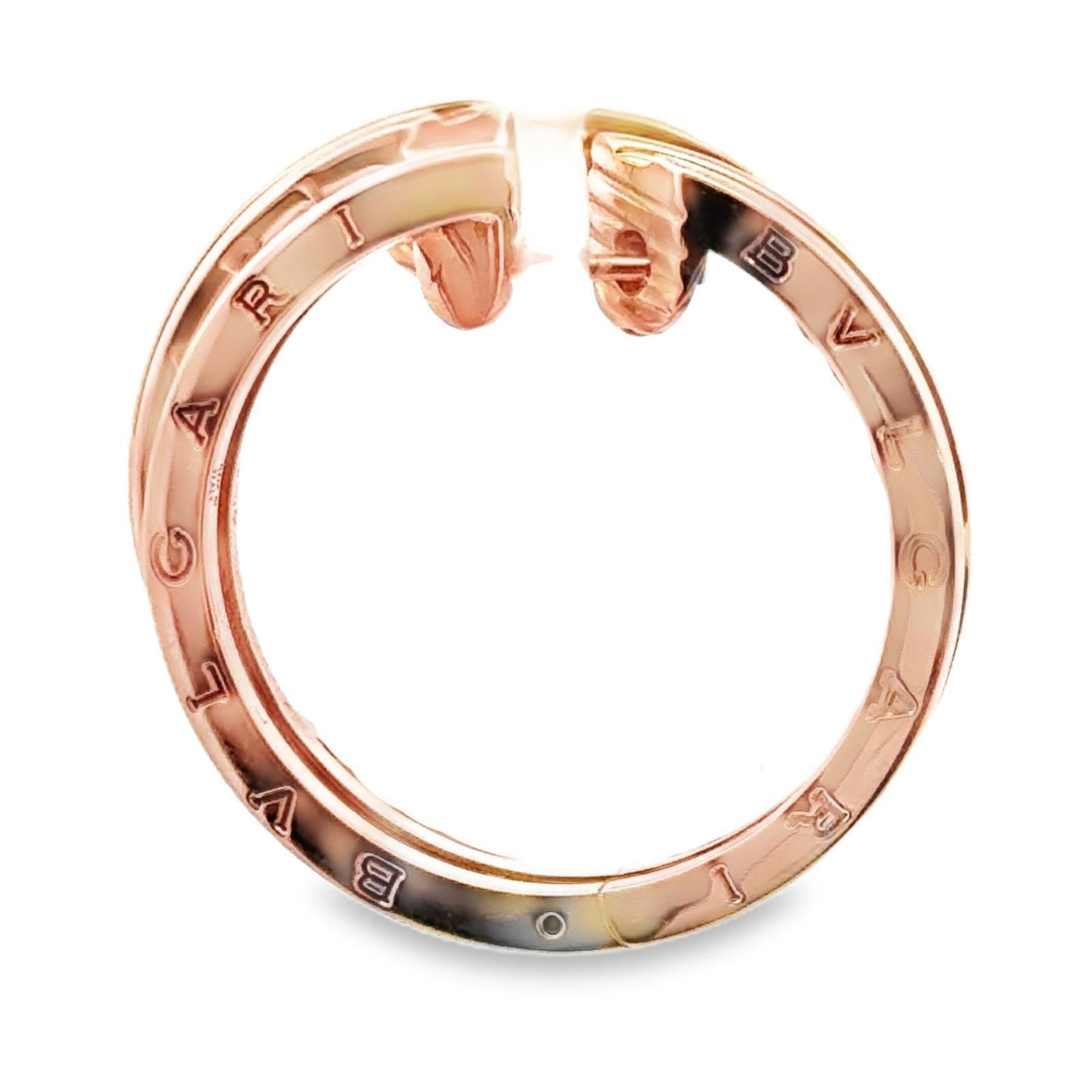 Women's BVLGARI B-Zero 18 Karat Rose Gold Hoop Earrings