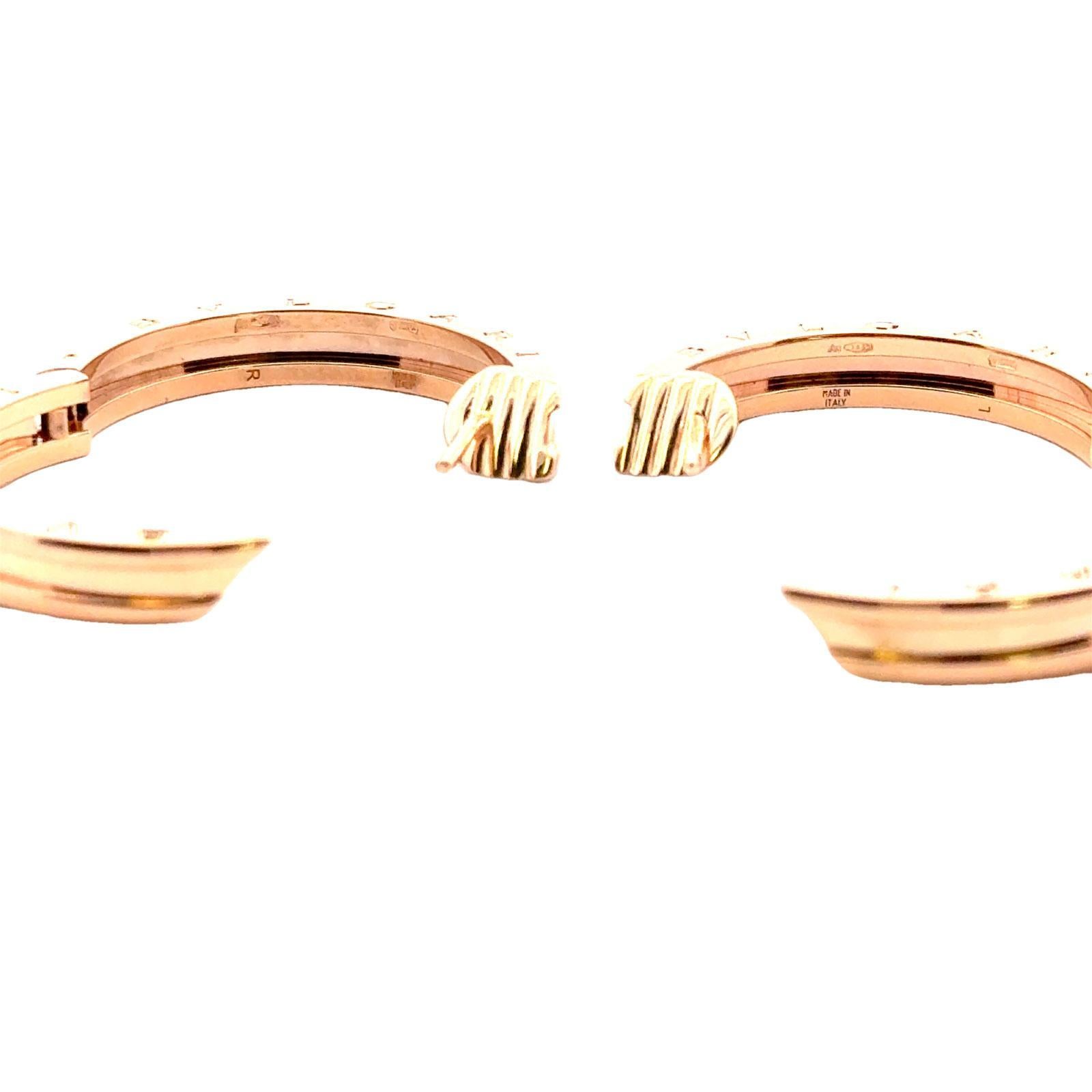 BVLGARI B-Zero 18 Karat Rose Gold Hoop Earrings 1