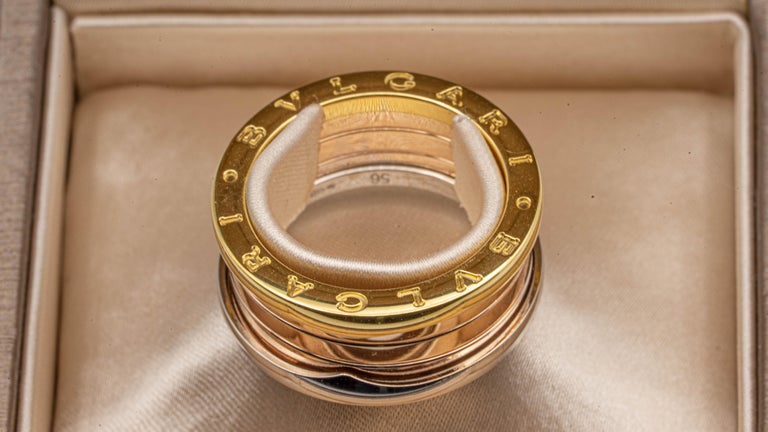 Bvlgari B-Zero 18 Karat Tricolor Gold 4-Band Ring, with Box at 1stDibs |  bvlgari tricolor ring, bulgari tricolor ring, bulgari tri color ring