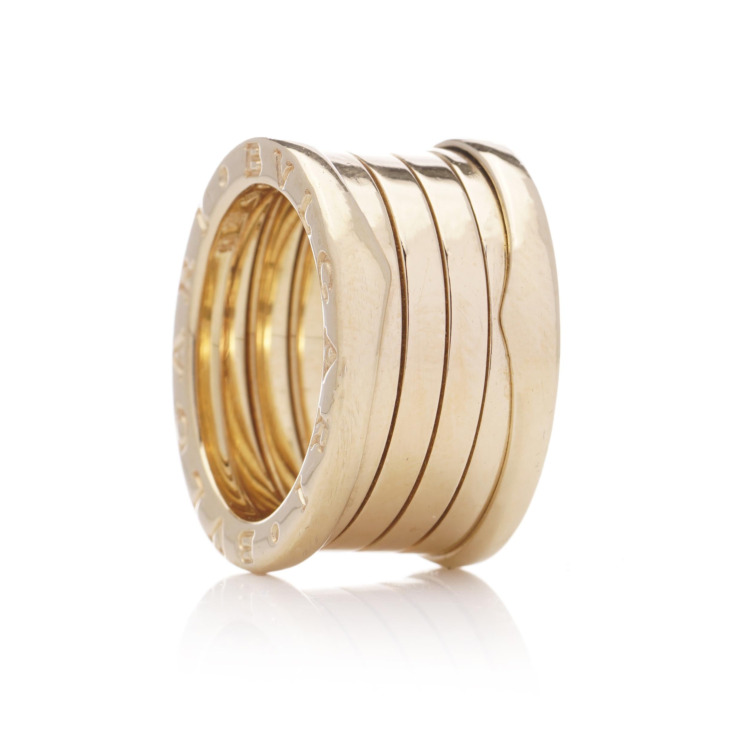 Bvlgari B. Zero1 18kt yellow gold band ring In Excellent Condition For Sale In Braintree, GB