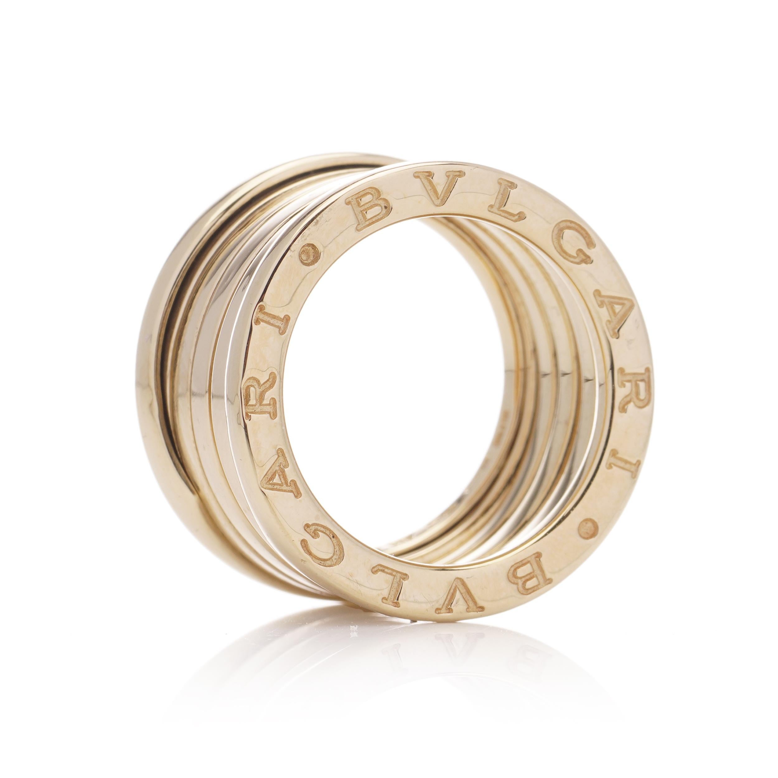 Women's Bvlgari B. Zero1 18kt yellow gold band ring For Sale