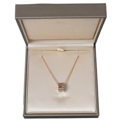 Bvlgari B. Zero Four Band Two Tone Necklace Rose Gold White Gold For Sale