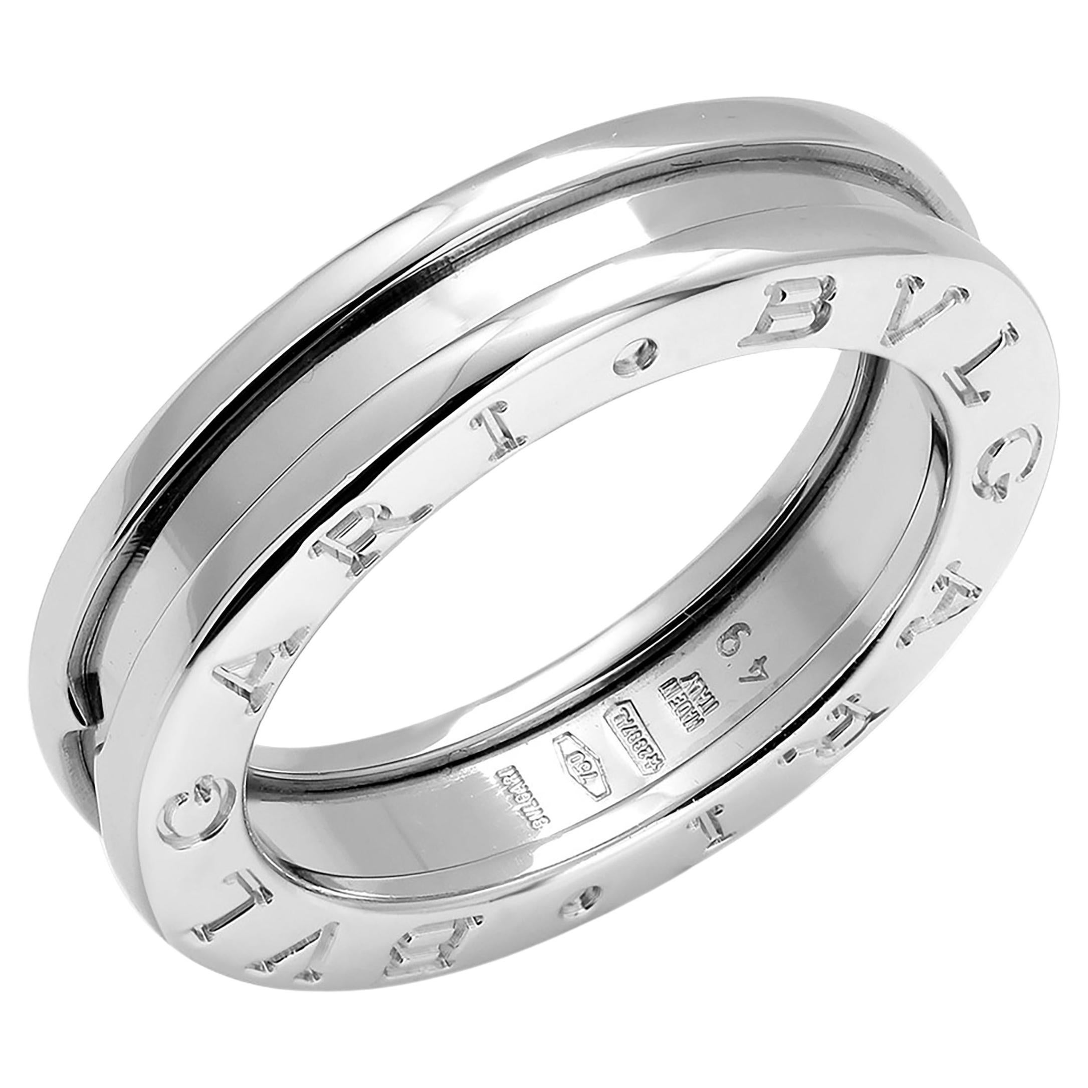 Bvlgari B Zero One Band Number 49 18 Karat White Gold Band Size 5