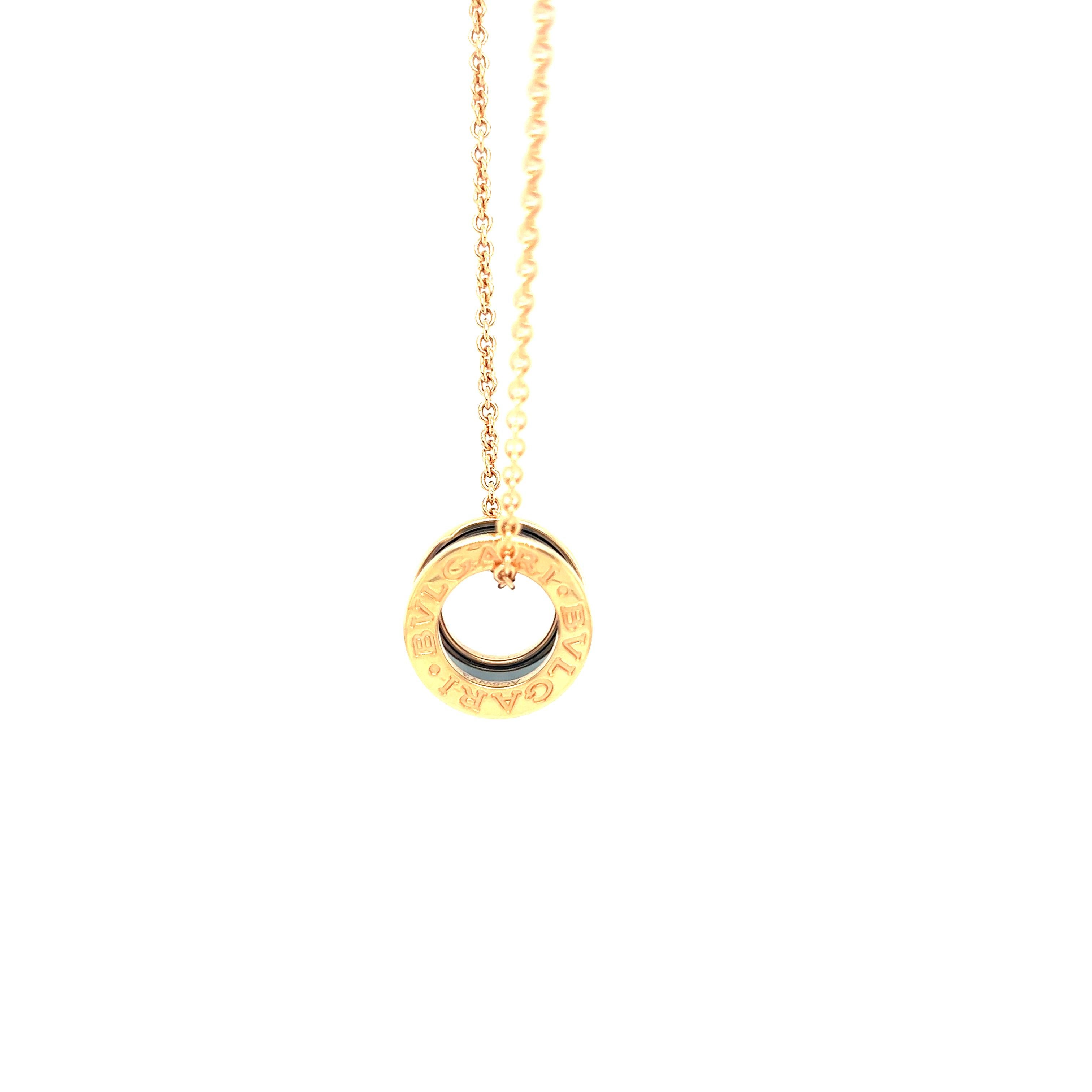 Bvlgari B-Zero rose gold and ceramic pendant model number 358050 For Sale 4