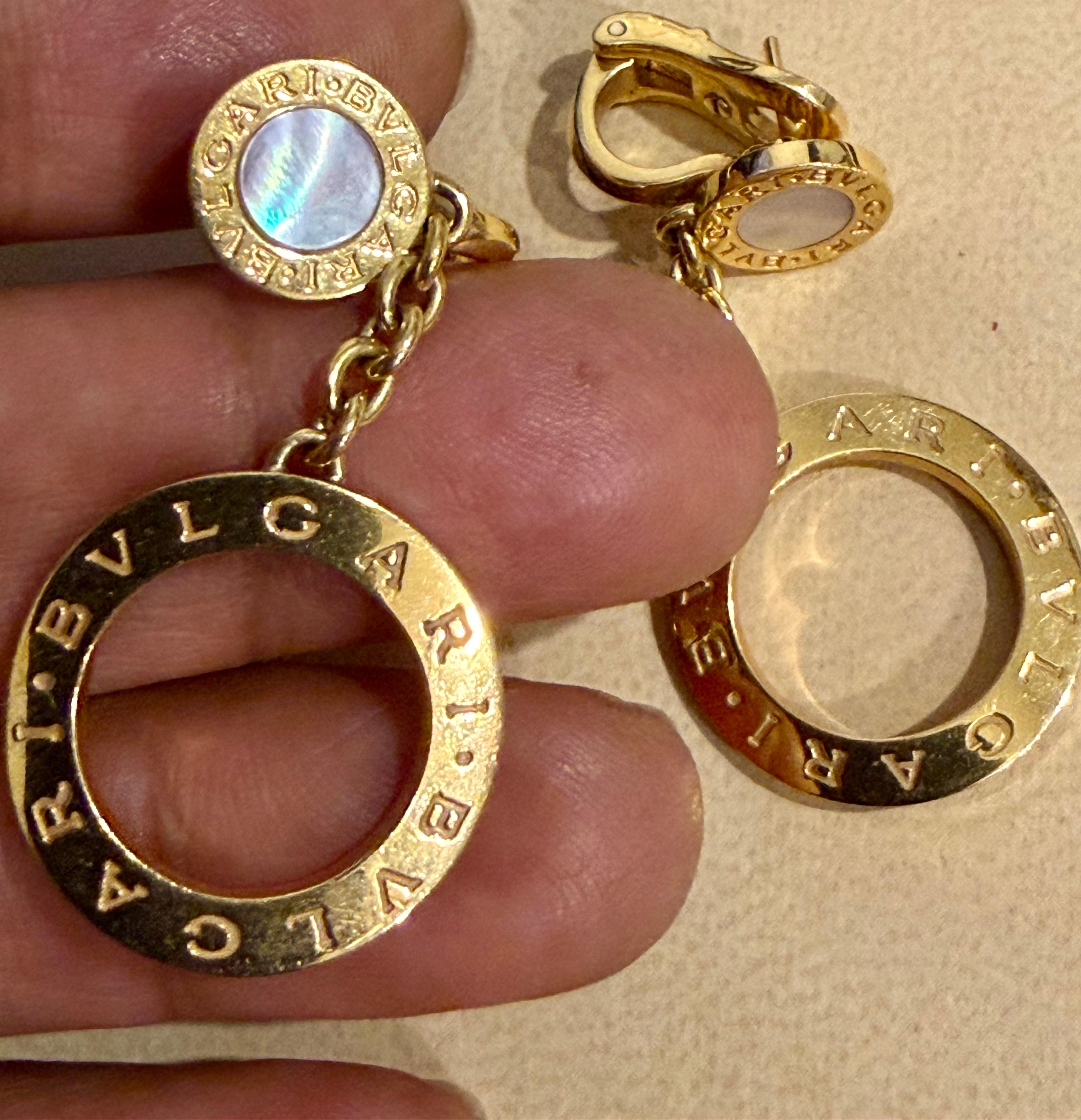 Bvlgari B. Zero1, 18 Karat Yellow Gold Drop Open Circle LeverbacK  Earrings For Sale 1