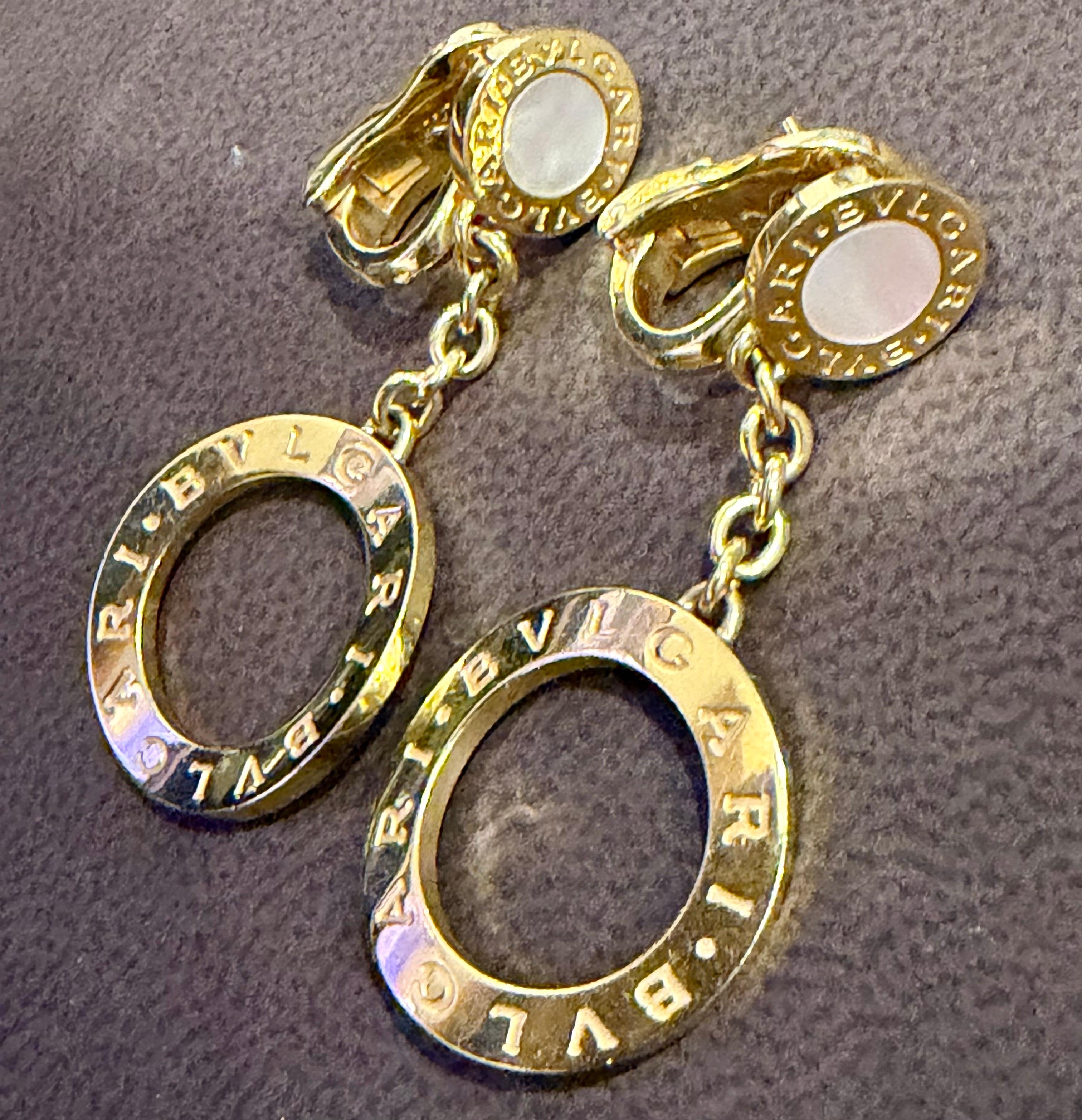 Bvlgari B. Zero1, 18 Karat Yellow Gold Drop Open Circle LeverbacK  Earrings For Sale 3