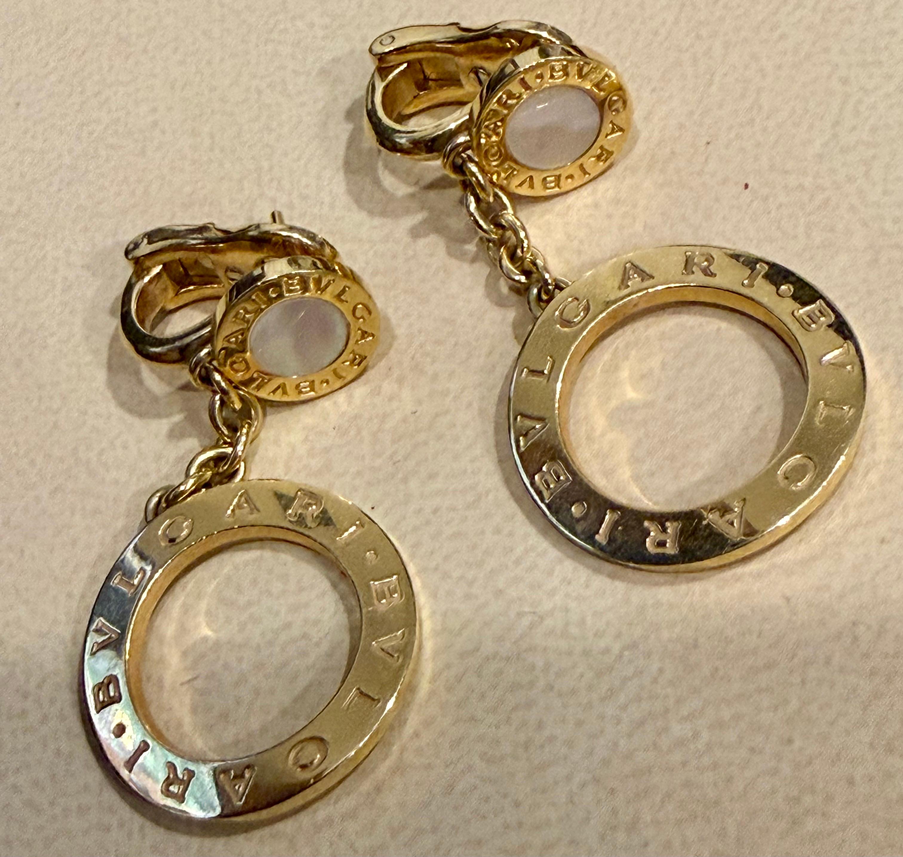 Bvlgari B. Zero1, 18 Karat Yellow Gold Drop Open Circle LeverbacK  Earrings For Sale 4