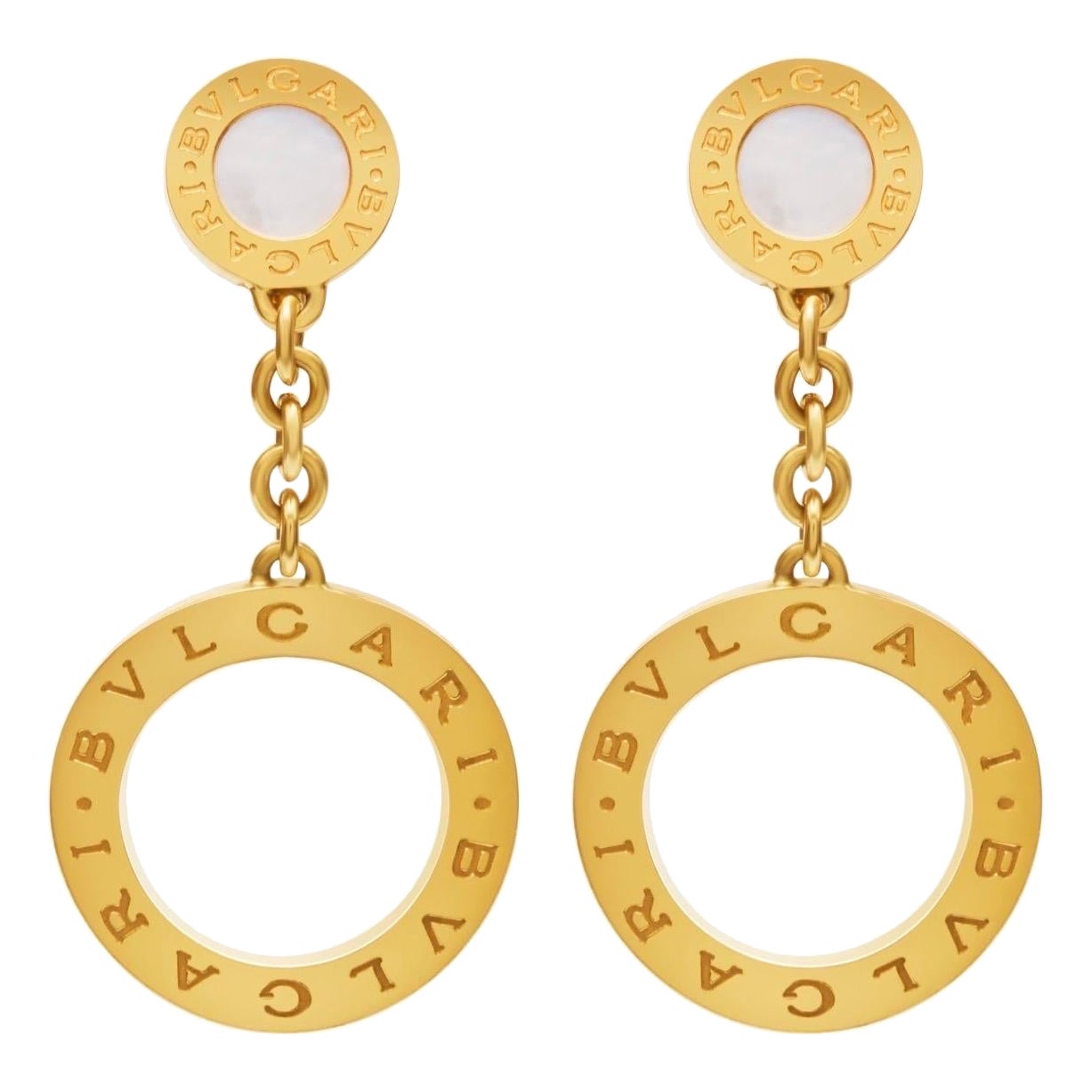 Bvlgari B. Zero1, 18 Karat Yellow Gold Drop Open Circle LeverbacK  Earrings For Sale
