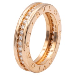 Bvlgari B-Zero1 18K Rose Gold Diamant Pave Band Ring 0::48 Karat