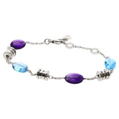 Bvlgari B-Zero1 B Zero One Element Topaz and Amethyst Bracelet in 18K White Gold