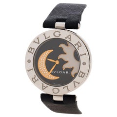 Used Bvlgari B. Zero1 Black Sun & Moon Diamond Inlay Motif BZ 35 S Women's Watch 35MM