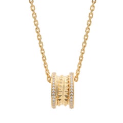Bvlgari B Zero1 Diamant-Anhänger-Halskette 18K Gelbgold 0,29 Gesamtkaratgewicht
