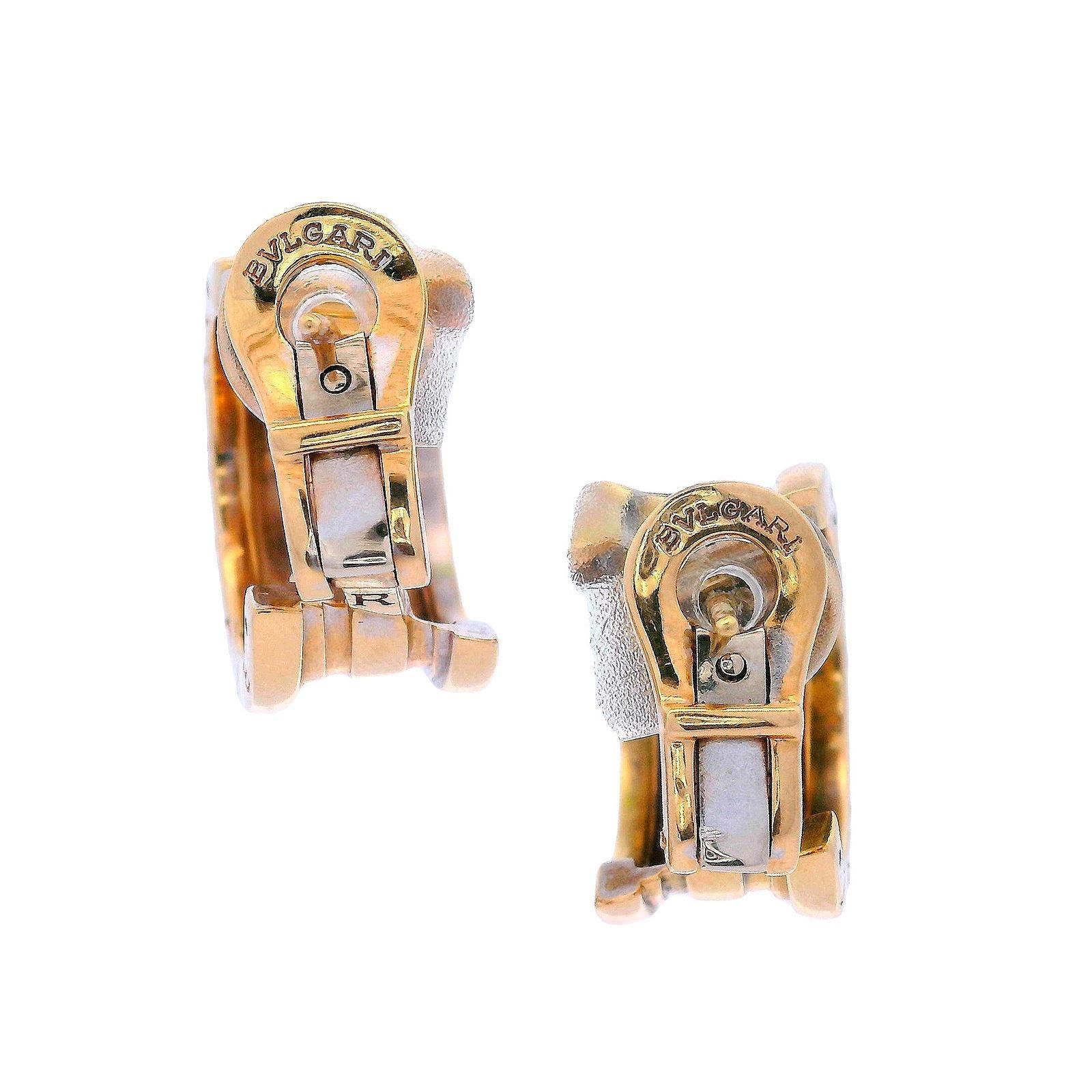 Bvlgari B Zero1 Hoop Earrings in 18kt yellow Gold en venta 1