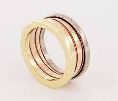 BVLGARI B Zero1 Tricolor 18k Gold 3-Band Ring