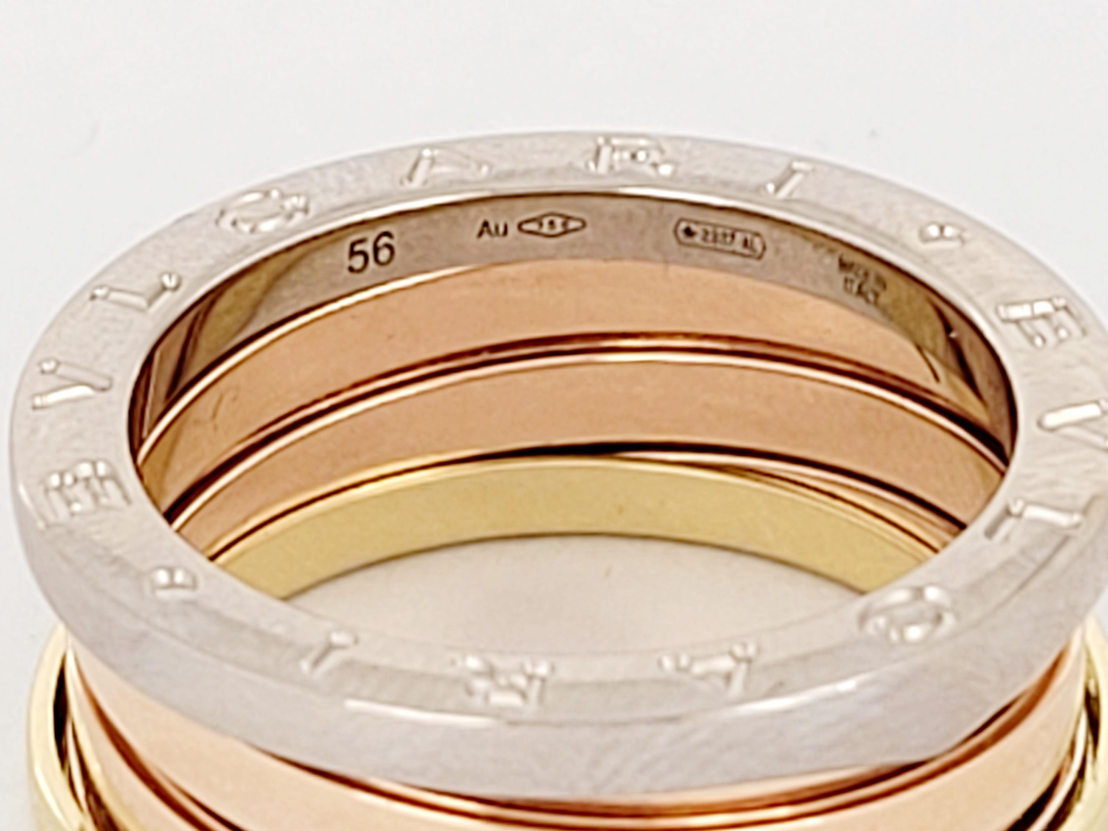 Donna Bvlgari B Zero1 Anello Tricolore in oro 18k a 3 fasce in vendita