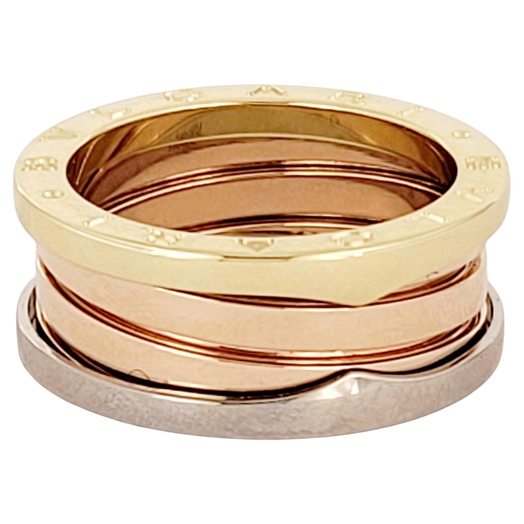 BVLGARI B Zero1 Tricolor 18k Gold 3-Band Ring