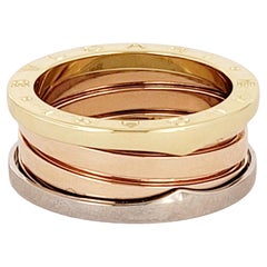 BVLGARI B Zero1 Tricolor 18k Gold 3-Band Ring