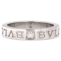 Bvlgari Band Ring 18k White Gold with Diamond