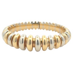 Bvlgari Bangle Bracelet in Alternating 18K White & Yellow Gold