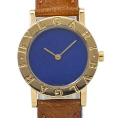 Bvlgari BB 26 DGL 18k Yellow Gold Lapis Dial Quartz MINT Ladie's Watch 26mm