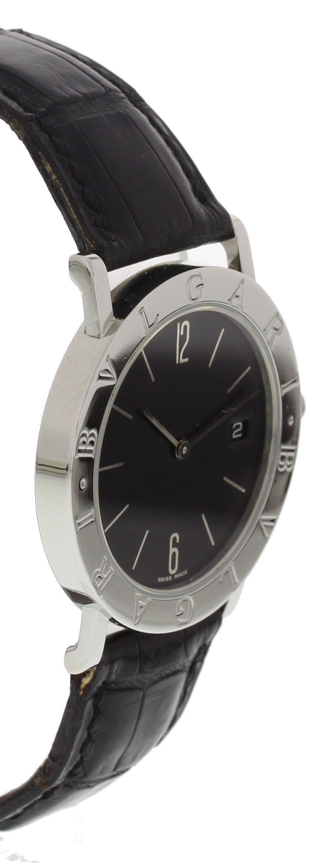 Bvlgari BB 33 SLD Stainless Steel Quartz Watch In Excellent Condition For Sale In New York, NY