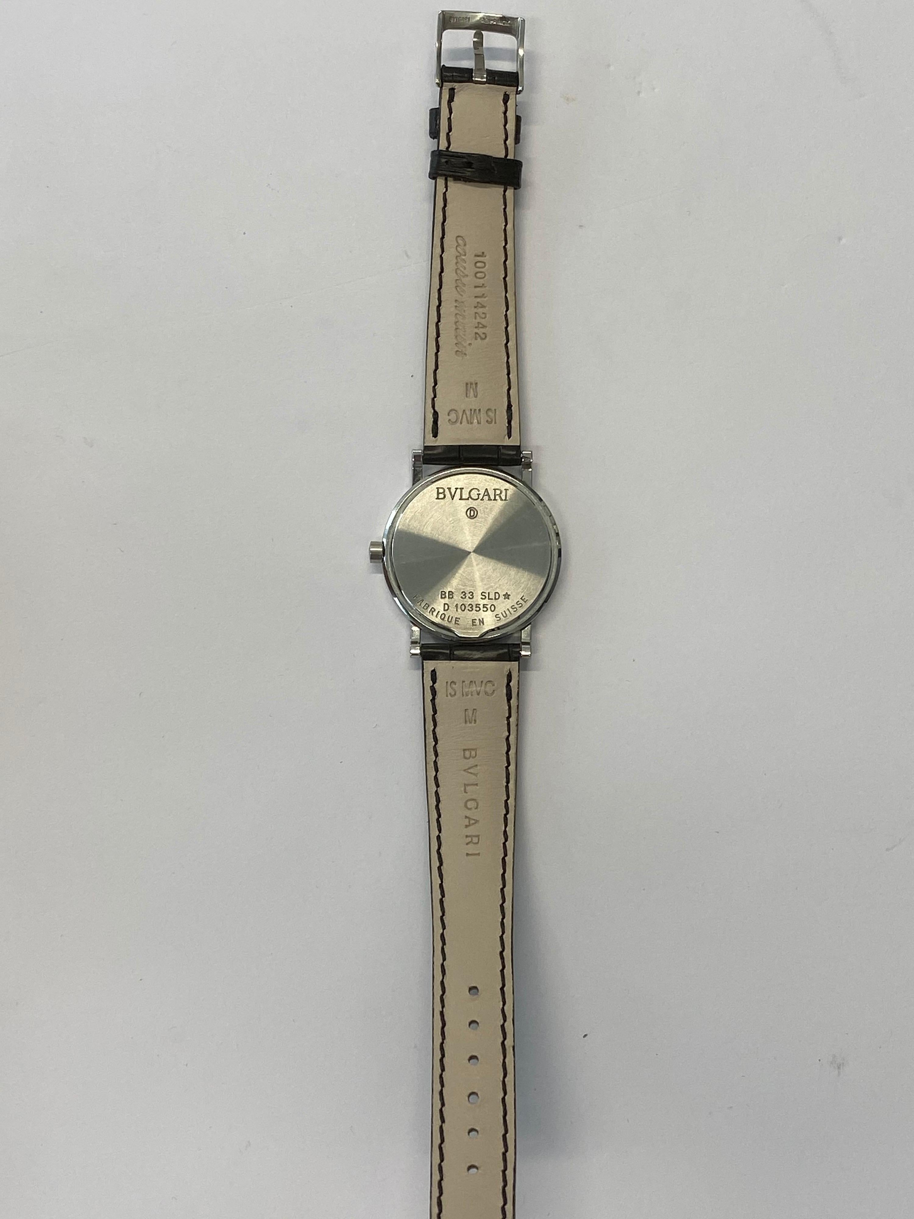 Bvlgari BB 33 SLD Stainless Steel Watch In Excellent Condition In New York, NY